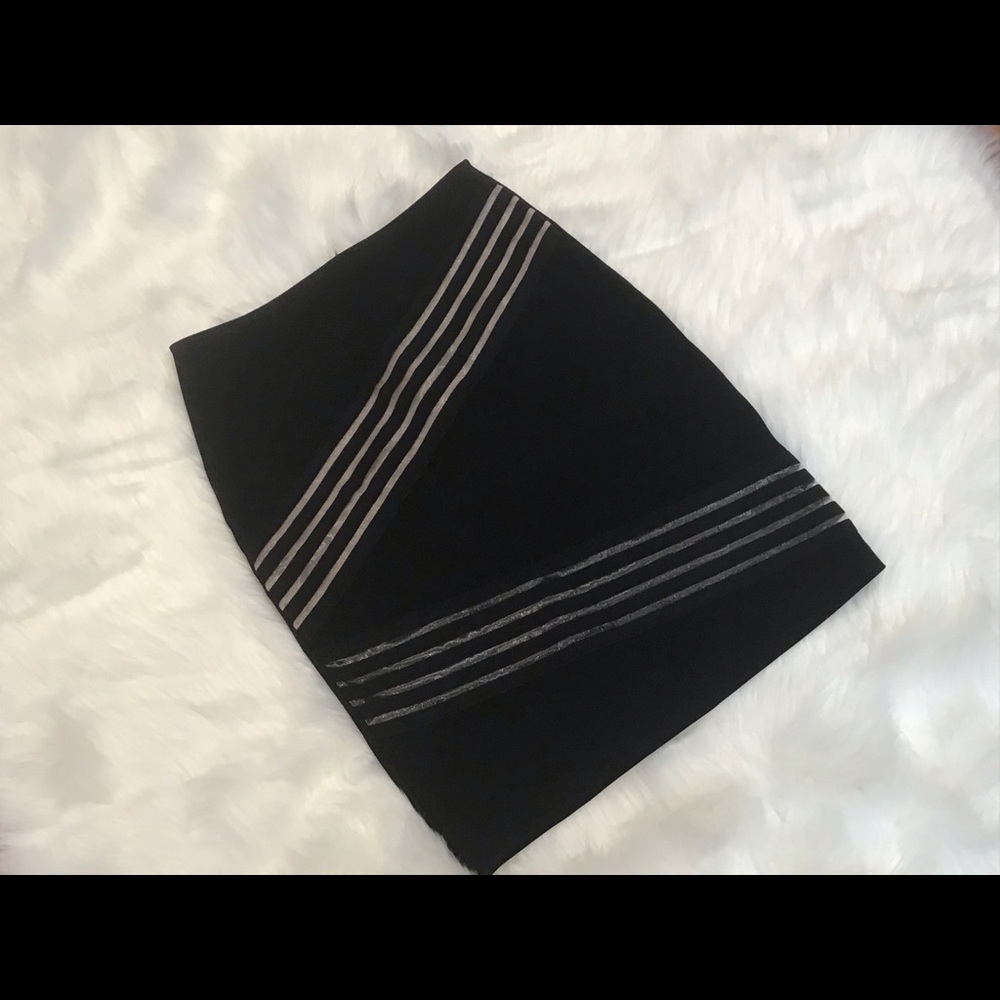 CHRISTOPHER KANE BLACK & NUDE BODYCON  SKIRT sz 8